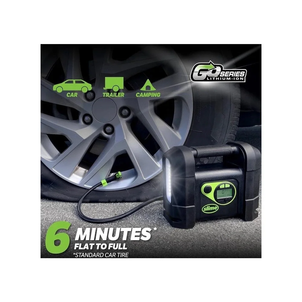 Slime 40080 Cordless Rechargable Tire Inflator NOB